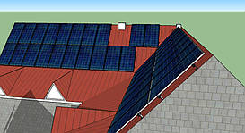 Макет расположения фотомодулей вид сбоку