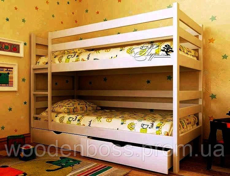 Ліжко двоярусне дитяче підліткове від "Wooden Boss" Денис Плюс(спальне місце 70х140 см)