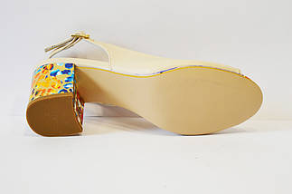 Бежеві шкіряні босоніжки Guero, фото 5