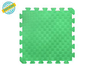 М'яка підлога килимок-пазл "Веселка" 50*50*1 см Плетінка Eva-Line Зелений
