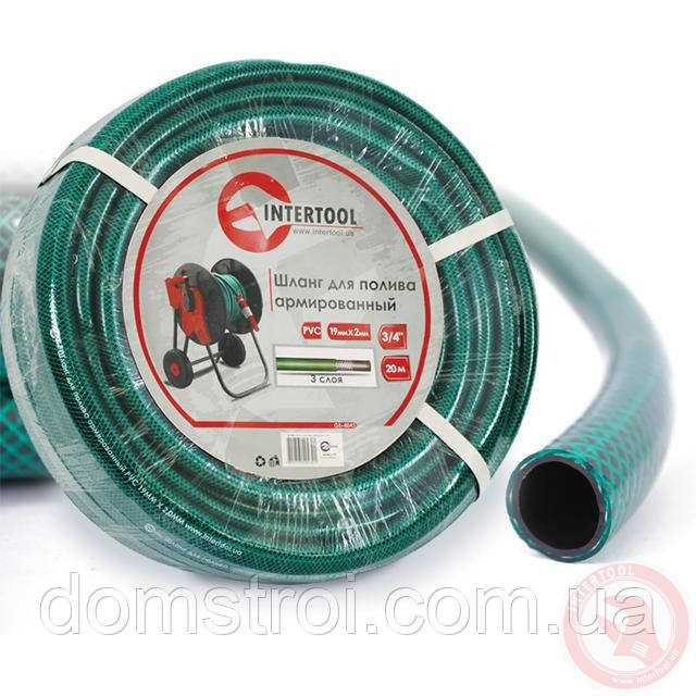 Шланг для поливання 3-шаровий 3/4", 20 м, армований PVC INTERTOOL GE-4043