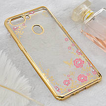TPU чехол Rose со стразами для Oppo R15 (2 цвета), фото 4