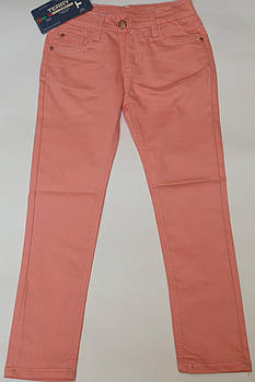 Дитячі персикові штани на дівчаток, розмір 128-158/ 128-134