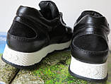 Mante шкіряні жіночі кросівки чорна шкіра замша перфорація кеди, фото 3