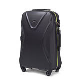 Брендовий Ультралегкий чемодан VINCI 518 малий чорний з зеленим замком ручна кладь (Чемодан,вализа на колесах), фото 2