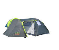 Палатка четырехместная Green Camp 1009 с тамбуром 3,8х2,4х1,6 походная для компании