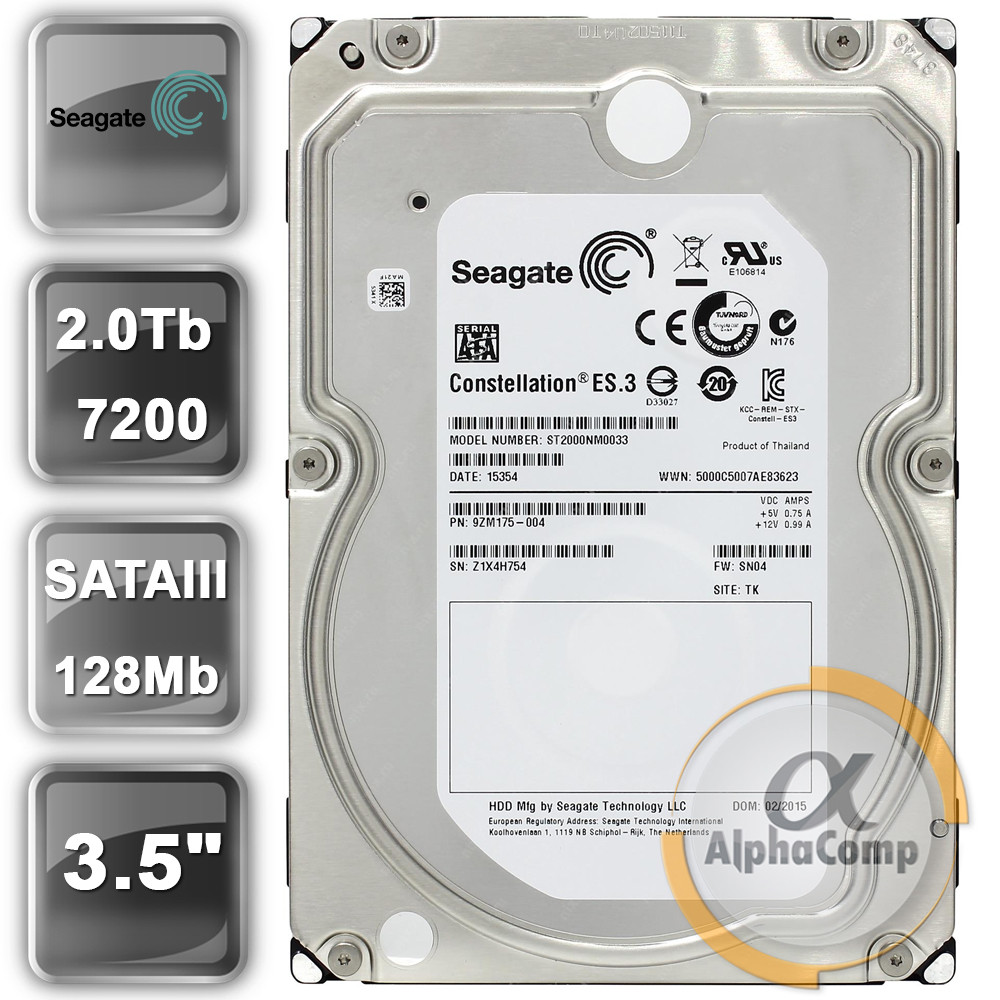 Жорсткий диск 3.5" 2 Tb Seagate ST2000NM0033 (128Mb/7200/SATAIII) БУ