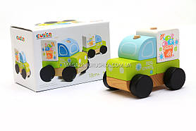 Дитячий дерев'яний конструктор машинка "Експресс-морозиво" Cubika(Кубики) 13173.
