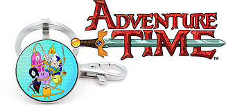 Брелок Adventure time Час пригод на блакитному тлі