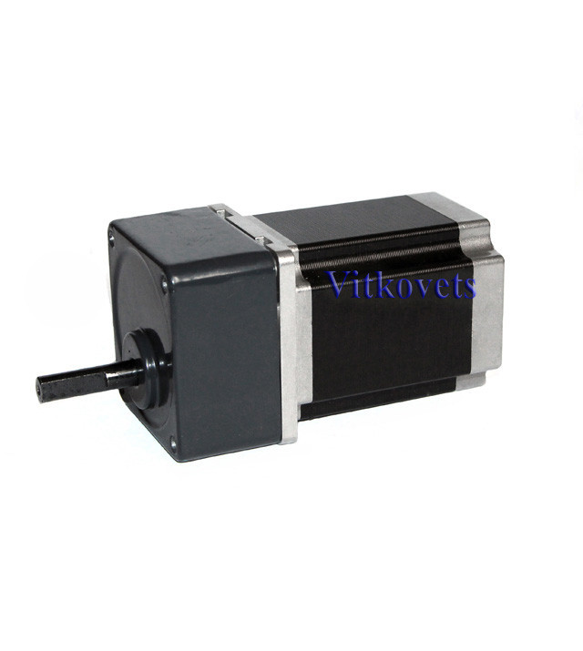 Кроковий двигун 57HBP76AL4 c циліндричним редуктором (коефіцієнт редукції 1:10) NEMA23