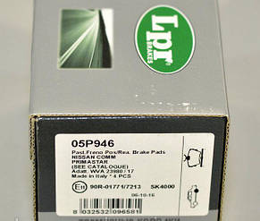 LPR 05P946 — задні гальмівні колодки на Рено Трафік II, фото 2