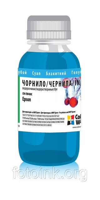 Чорнила ColorWay Epson T26, C91 Cyan EW400С (100 мл) для 4-х кольорових принтерів