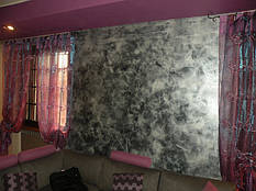 Венеціанська штукатурка покрита сріблом