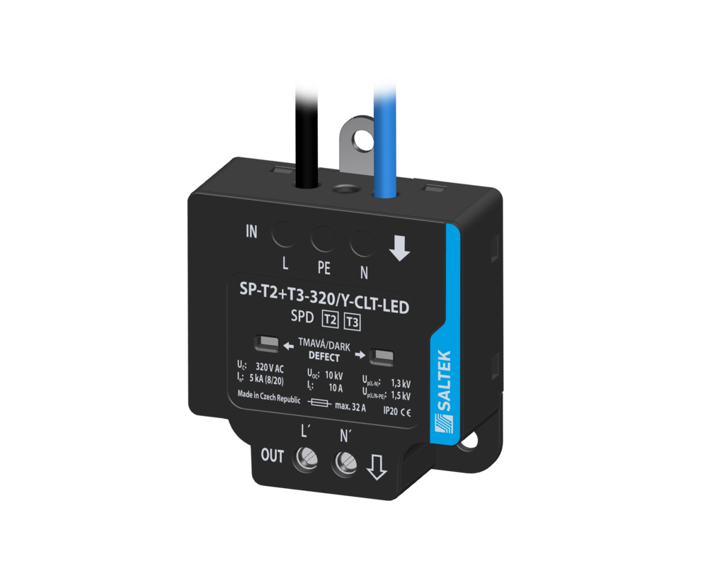 Обмежувач перенапруги УЗІП SALTEK SP-T2+T3-320-Y-CLT-LED, фото 1
