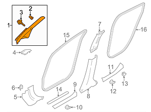 Накладка передньої стійки ліва сіра K - GRAY Nissan Leaf ZE0 (10-12) 76912-3NA0A, фото 4