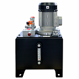 Станція: бак 25л, 5.8 см3/об, 7,8 л/хв, 180 бар, 3 кВт, 1410 об/хв, 3 ф. виходи Р і Т., фото 3