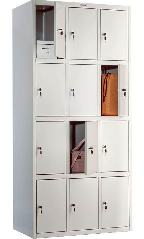 Шафа-локер металевий для сумок, електронних гаджетів, телефонів шафа для магазину LS-34 (12 чарунок) 1830(в)х850(ш)х500(гл)