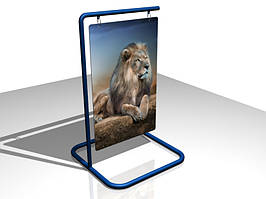 Штендер двосторонній на квадратній основі, 600х900 мм (Нанесення плівки: Аплікація плівками ORACAL, 2 шари;