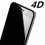 Чорне протиударне 4D скло для iphone 7/8 закруглені обода, фото 2