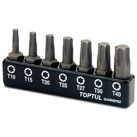 Набір біт 1/4" 7ед. (Torx: T10-T40) Toptul GAAV0702