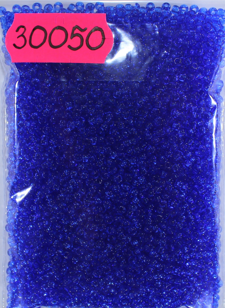 Бісер 10/0, колір синій яскравий, No30050 уп.50 грамів