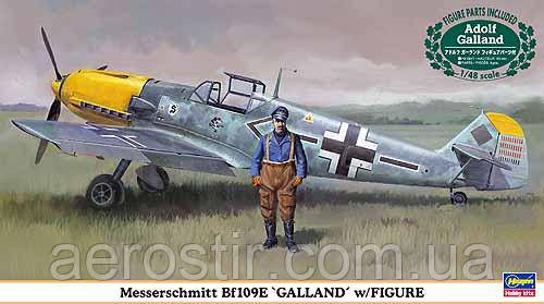 MESSERSCHMITT Bf109E GALLAND w/FIGURE 1/48 Hasegawa 09879, фото 1