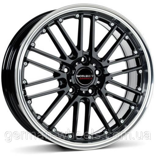 Диски Borbet CW2 колір Black Rim Polished параметри 7J x 17" 4 x 100 ET 25