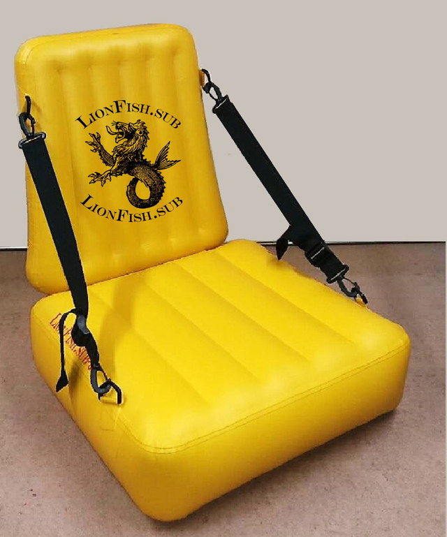 Крісло LionFish.sub Надувне Сидіння в Човен або Байдарку з Регулюванням Нахилу Спинки, Універсальне з ПВХ