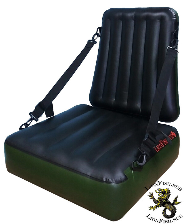 Крісло LionFish.sub Надувне Сидіння в Човен або Байдарку з Регулюванням Нахилу Спинки, Універсальне з ПВХ