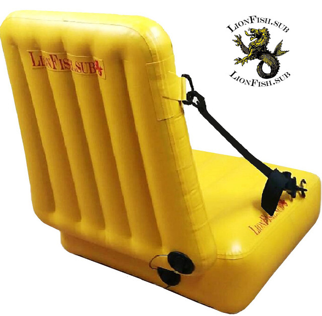 Крісло LionFish.sub Надувне Сидіння в Човен або Байдарку з Регулюванням Нахилу Спинки, Універсальне з ПВХ