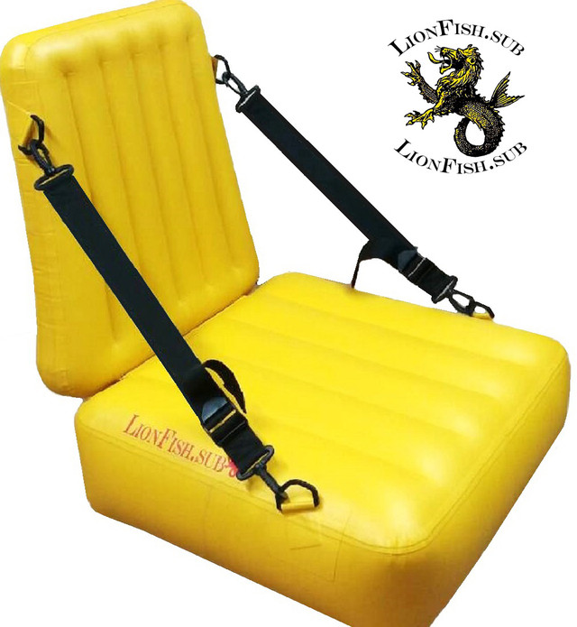 Крісло LionFish.sub Надувне Сидіння в Човен або Байдарку з Регулюванням Нахилу Спинки, Універсальне з ПВХ