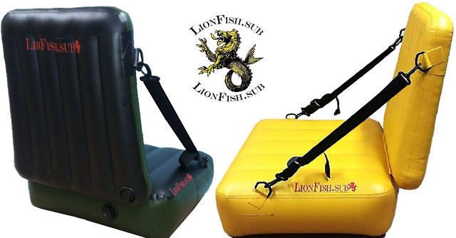 Крісло LionFish.sub Надувне Сидіння в Човен або Байдарку з Регулюванням Нахилу Спинки, Універсальне з ПВХ