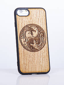 Дерев'яний чохол для iPhone 7 з візерунком Інь і Янь
