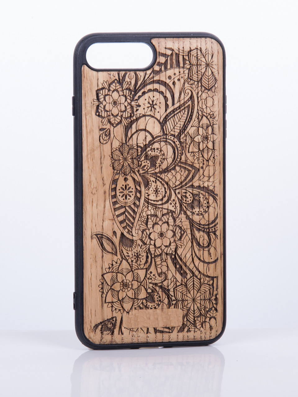 Дерев'яний чохол для iPhone 7 Plus з візерунком Квіти, фото 1