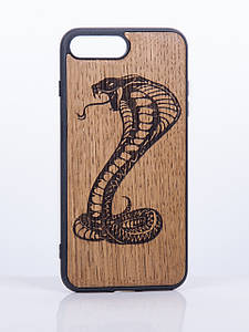Дерев'яний чохол для iPhone 7 Plus з візерунком Кобра