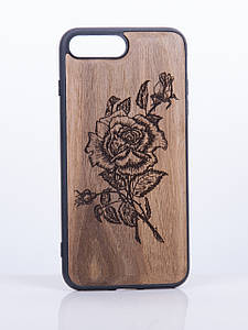 Дерев'яний чохол для iPhone 7 Plus з візерунком Троянда