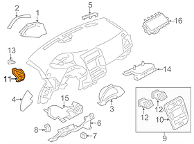 Повітропровід торпеди правий сірий K - GRAY Nissan Leaf ZE0 (10-12) 68760-3NA0A, фото 3