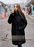 Жіноча шуба з натурального хутра нутрії, подовжувальна, фото 2