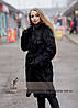 Жіноча шуба з натурального хутра нутрії, подовжувальна, фото 4
