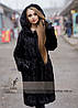 Жіноча шуба з натурального хутра нутрії, подовжувальна, фото 3