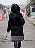 Жіноча шуба з натурального хутра нутрії, подовжувальна, фото 5