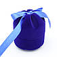 Футляр для кільця Циліндр зі стрічкою синій, фото 3