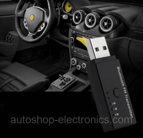 Міні Bluetooth FM модулятор KONNWEY з живленням від USB + гучний зв'язок / вільні руки, фото 1