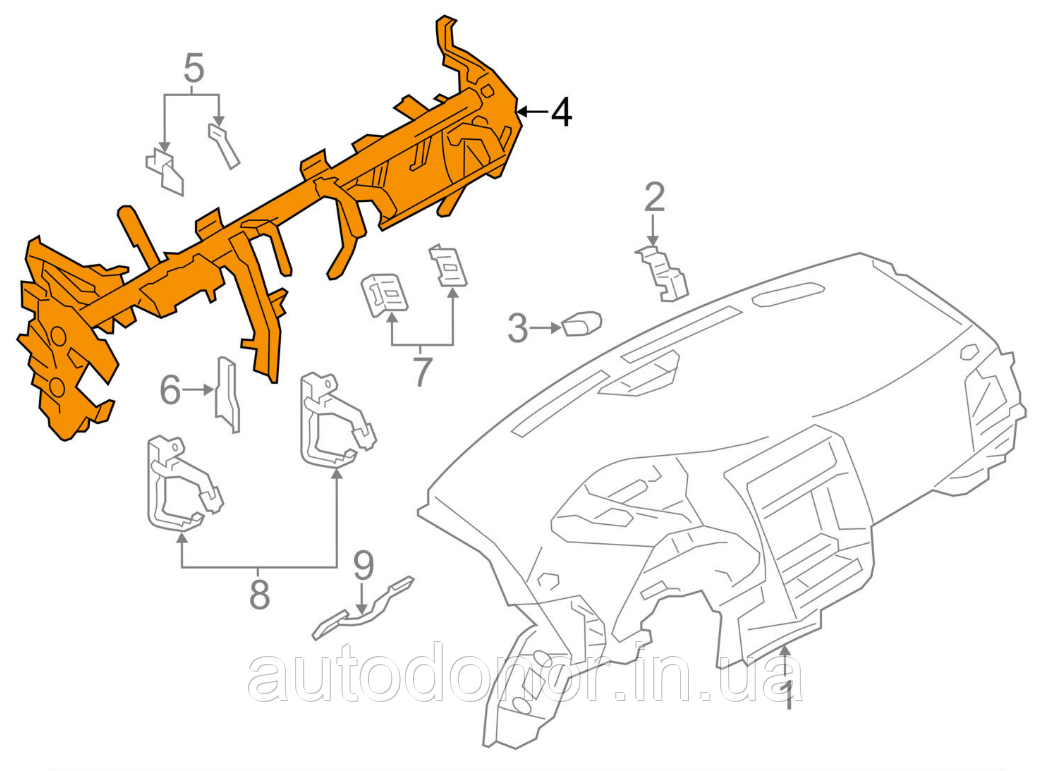Підсилювач торпедо (труба підторпедна) Nissan Leaf ZE0 / ZE0 / ZE1 (10-) 67870-3NA0A