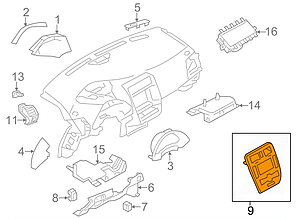 Рамка накладка на дисплей Nissan Leaf ZE0 / AZE0 (10-17) 68260-3NA0A, фото 4
