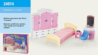 Меблі для ляльки "Gloria" 24014 спальня та гардероб, у кор.42*30*6 см