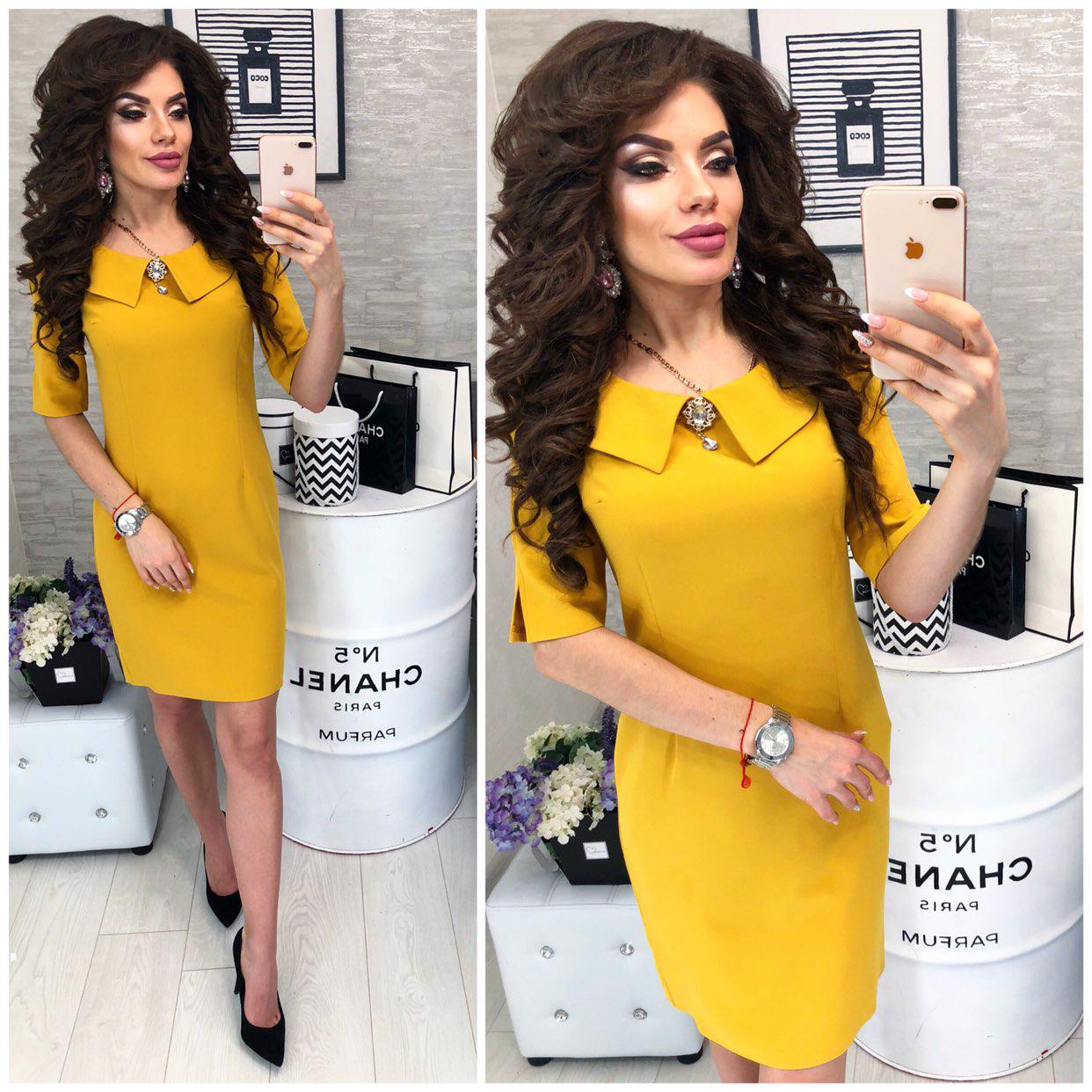 Сукню ( арт. 811 ), тканина креп, колір гірчиця