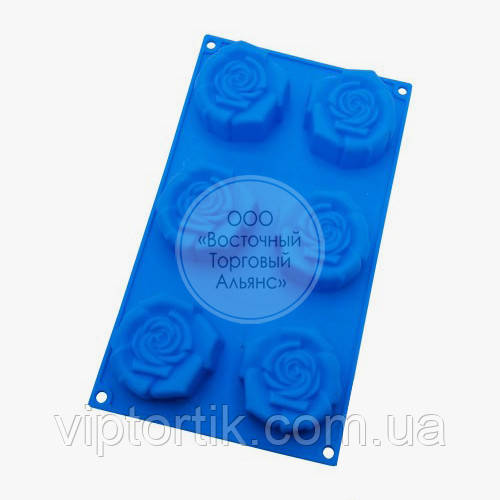 Силіконова форма — Троянди 6 шт., фото 1