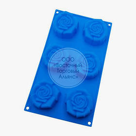 Силіконова форма - Троянди 6 шт.