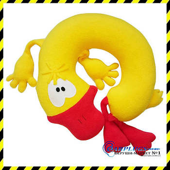 Дизайнерська дорожня Подушка-підголівник Silenta Качечка жовта.